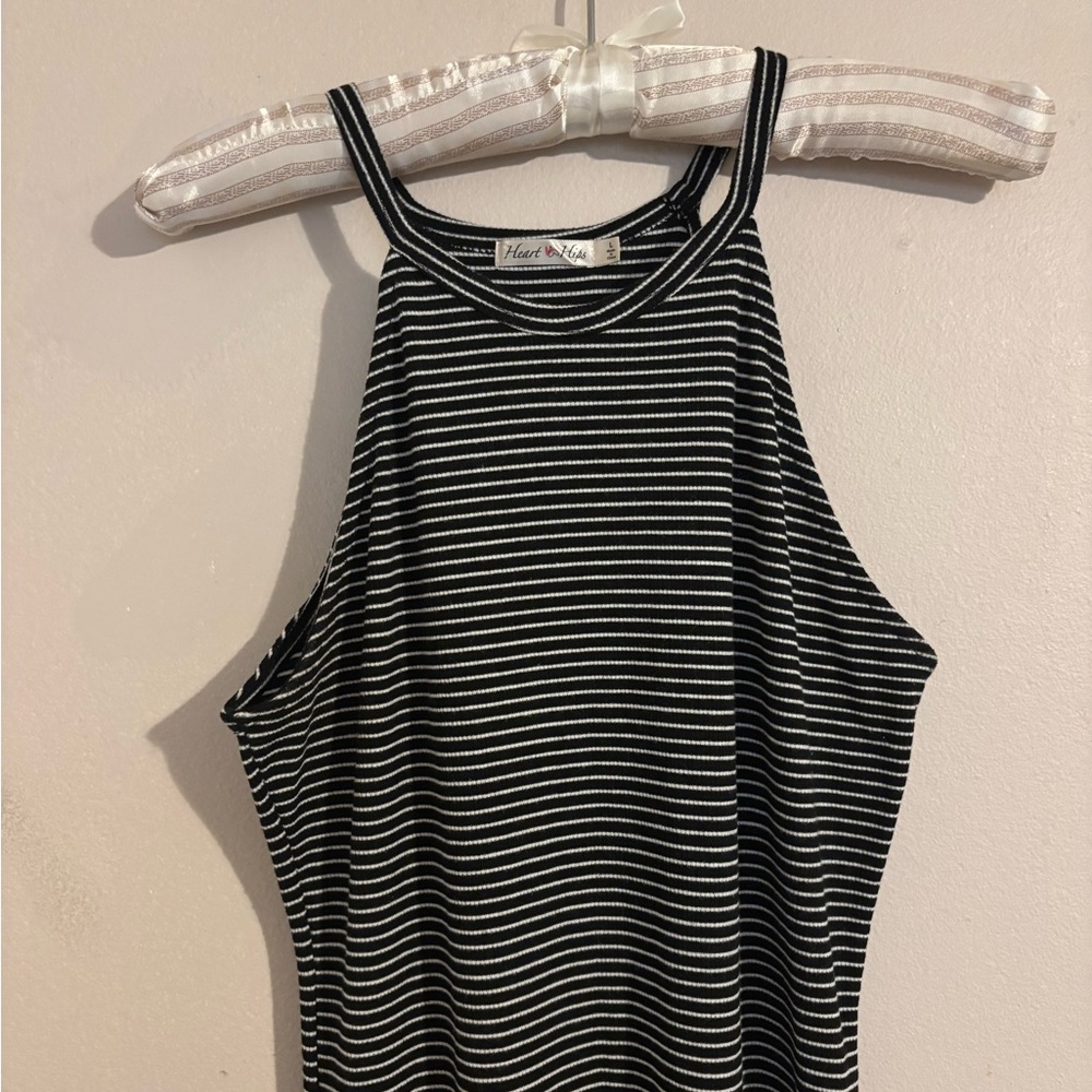 Heart Hips Black and White Striped dress